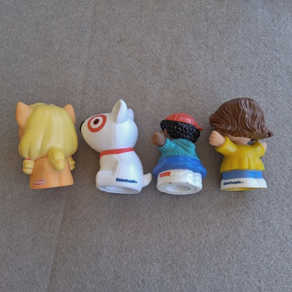 Fisher-Price Little People Target Bullseye Dog Mascot Lot 3 Figures + Playskool